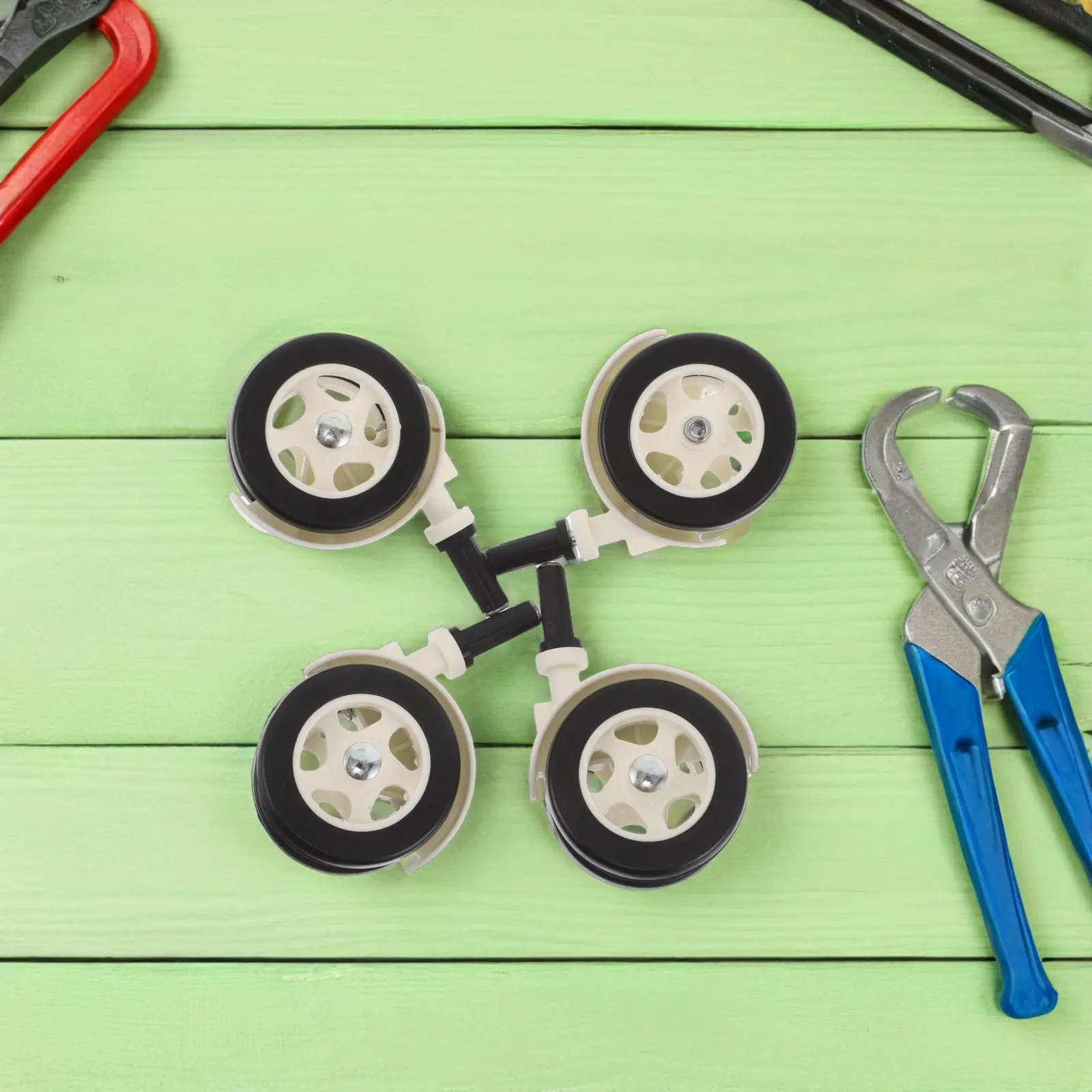 

4Pcs Baby Walker Wheels Silent Swivel Double Caster Replacement Parts Smooth Quiet Rolling Universal Compatibility for Indoor