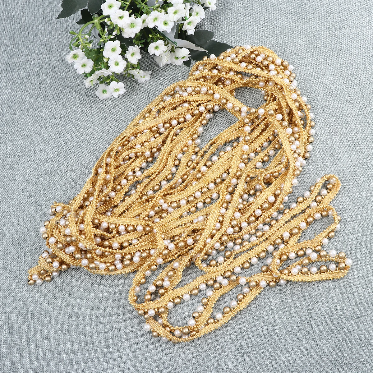 

10 Yards 6Mm Pearl Lace Ribbon Fabric Diy Clothing Accessories Dress Skirts Blouses Maternity Kids Clothes Jewelry Decorations