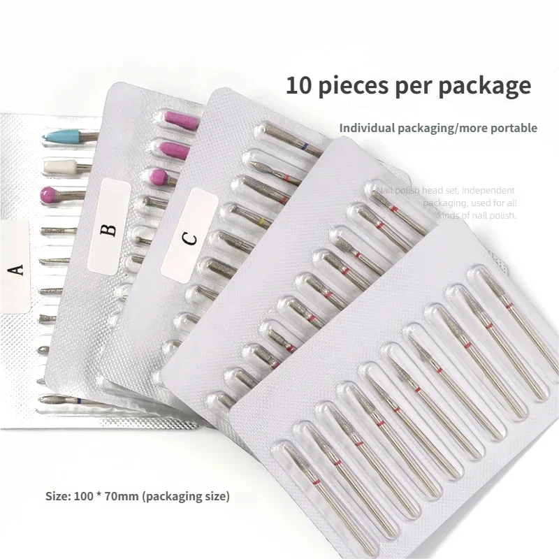 10 قطعة/المجموعة مسمار أظافر ماسية مجموعة لقمة مثقاب قاطعة المطحنة ل مانيكير الروتاري لدغ ملف الأظافر الكهربائية أداة إزالة الجلد الميت