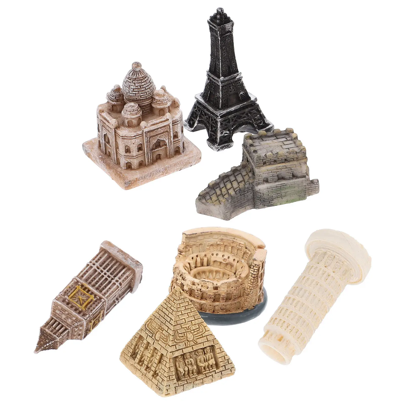 7Pcs Realistic Roman Statue Set Resin Historical Decor for Fish Tank Aquarium Scenery Terrarium Reptile Habitat Home Living Room