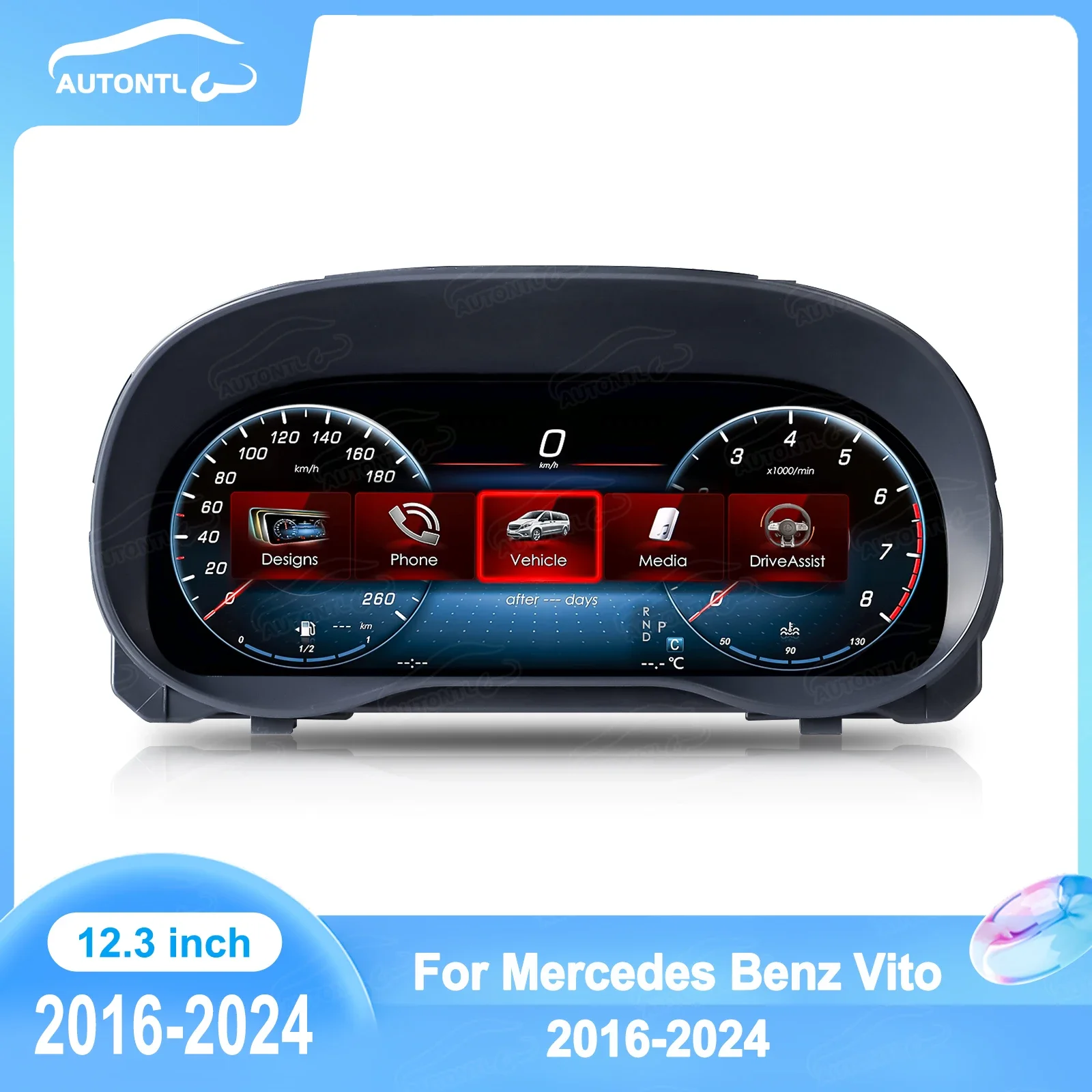 

NaviHua New Design Linux System LCD Dashboard Instrument Panel Car Digital Cluster Speedometer for Mercedes Benz Vito 2016-2024
