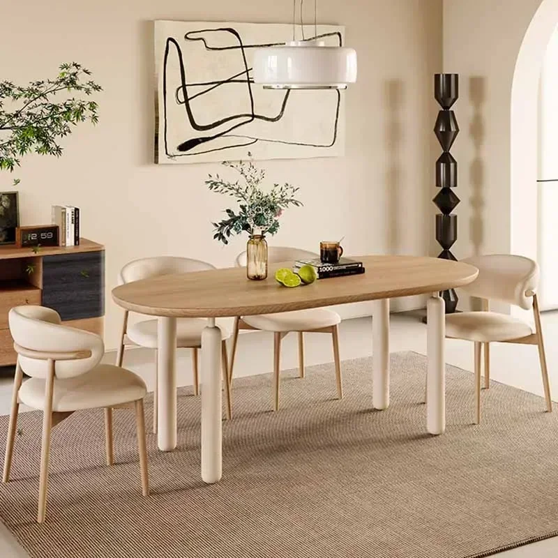 

Водонепроницаемый, маслостойкий обеденный стол из дерева в европейском скандинавском стиле, современный большой стол для гостиной и конференций, мебель для дома