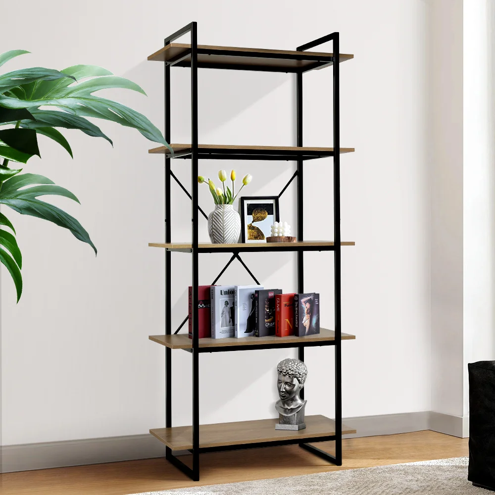 Industrial Style 5-Tier Bookshelf