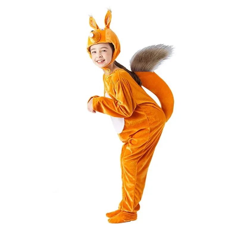 

5 Colors Cartoon Squirrel Jumpsuit Costume For Children Animal Clothes Stage Play Funny Halloween Cosplay Costumes Kids