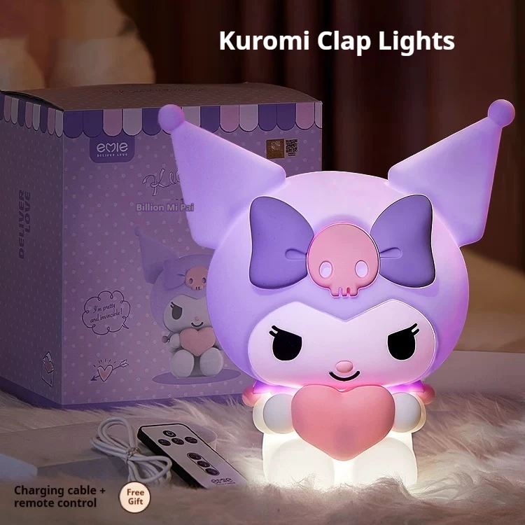 

Милая светящаяся настольная лампа Sanrio Kuromi, аниме-сувениры, подарки, мультяшная лампа-ночник Kuromi для спальни, атмосферная лампа-украшение