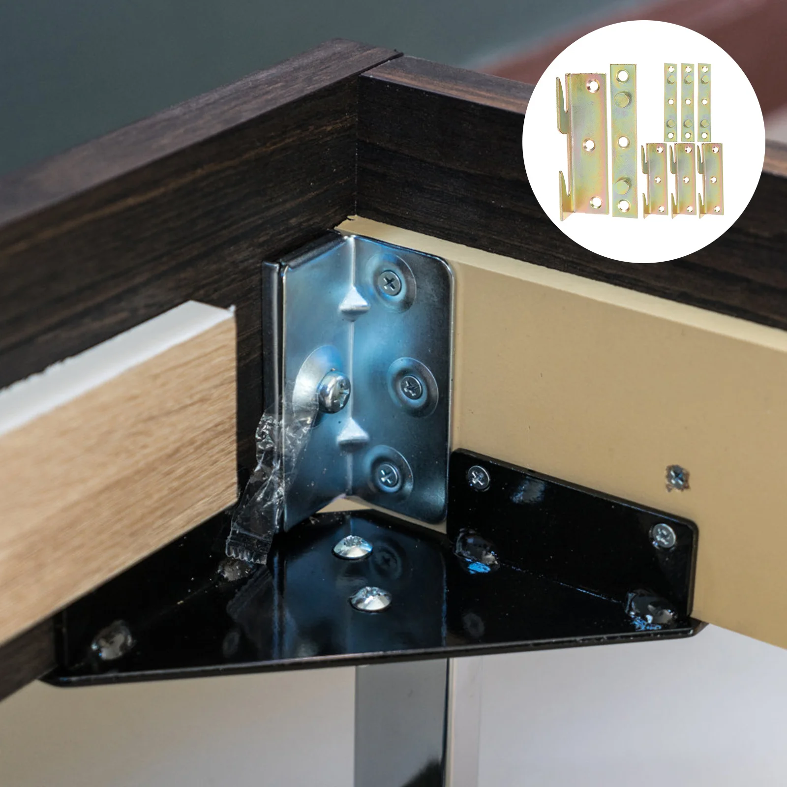 

8pcs Frame Brackets Heavy Duty Steel Bed Rail Support Brackets Rust Proof For Headboard Footboard Replacement Bed Replacement