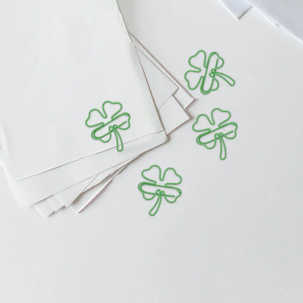 50 Buah Klip Kertas Penanda Logam Berbentuk Semanggi Empat Daun untuk Buku Kantor Sekolah Klip Penanda Portabel Multifungsi