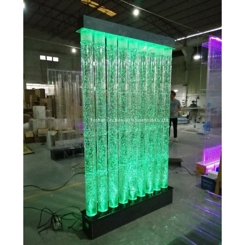 Customized. colorful led light changing acrylic bubble tube lamp backdrop wall wedding decoration