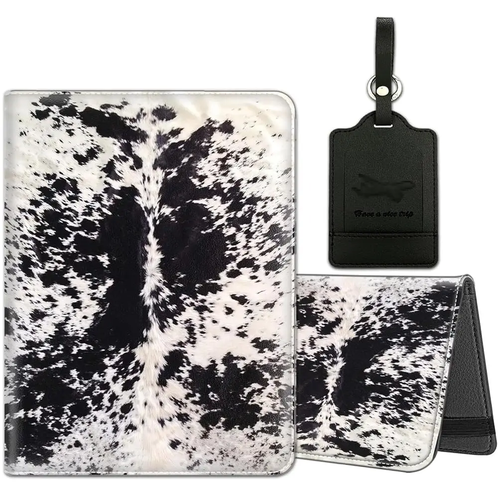 

Passport Holder for Travel with Luggage Tag, PU Leather Passport Wallet with RFID Blocking for Women Men, Multi Card Slot Pas