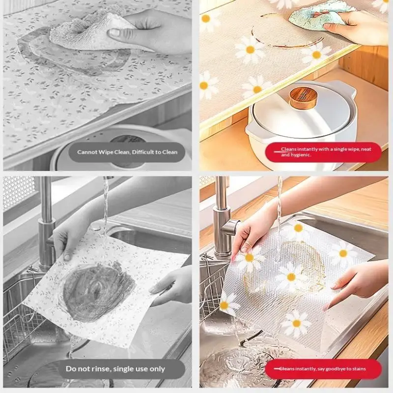 Flower Kitchen Cabinet Mat Reusable Drawer Mat Kitchen Dining Table Mat Insulation Mat Waterproof Moisture-proof Drawer Mat