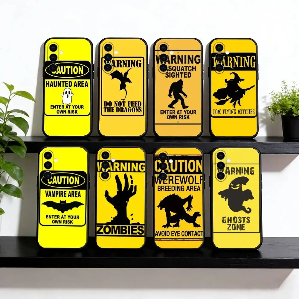

Warning tape Phone Case For Samsung Galaxy A73,A72,A71,A70,A53,A52,A51,Soft Silicone Black Cover