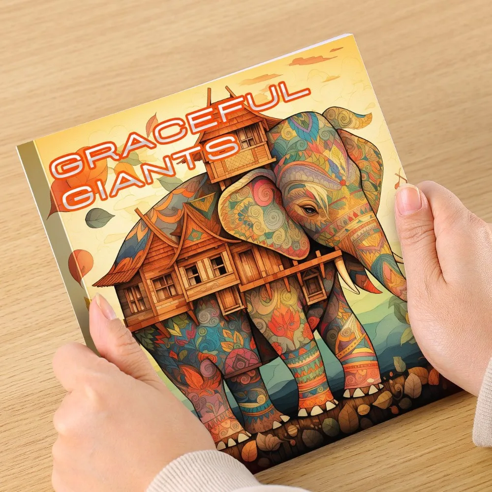 

A4 Stylish Coloring Book With Elephants And Various Animals DIY Coloring Book For Markers Watercolor Pens And Oil Pastels