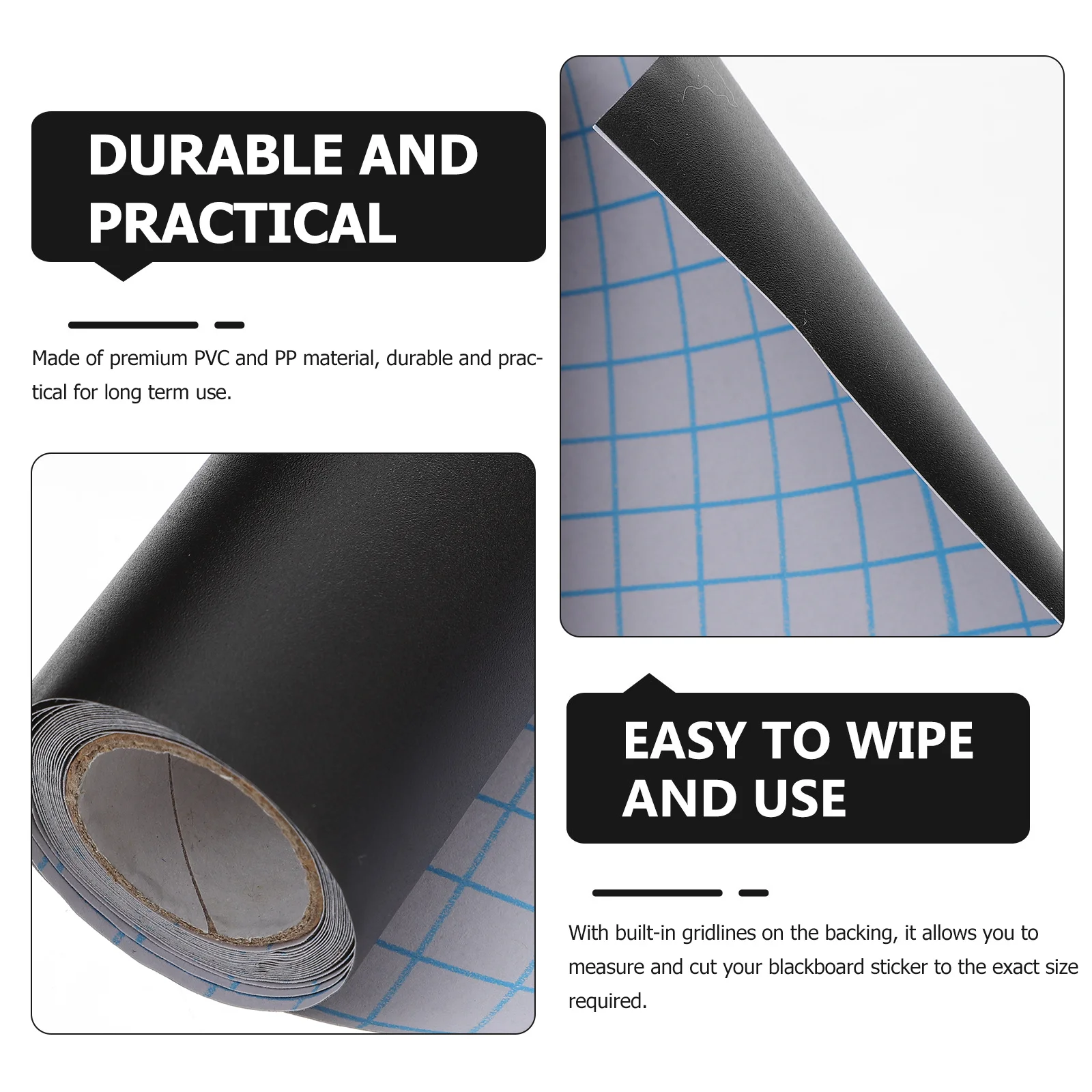 

1 Roll Blackboard Sticker Premium Pvc Self-Adhesive Chalkboard Wall Decal For Kitchen Office Home Message Board Display Notice