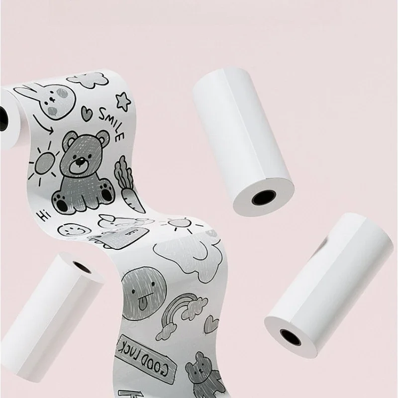 어린이용 열전사 용지 10개 세트, 열화상 카메라 용지 50X30mm 컬러 및 흑백 어린이용 롤링 페이퍼 프린터 용품