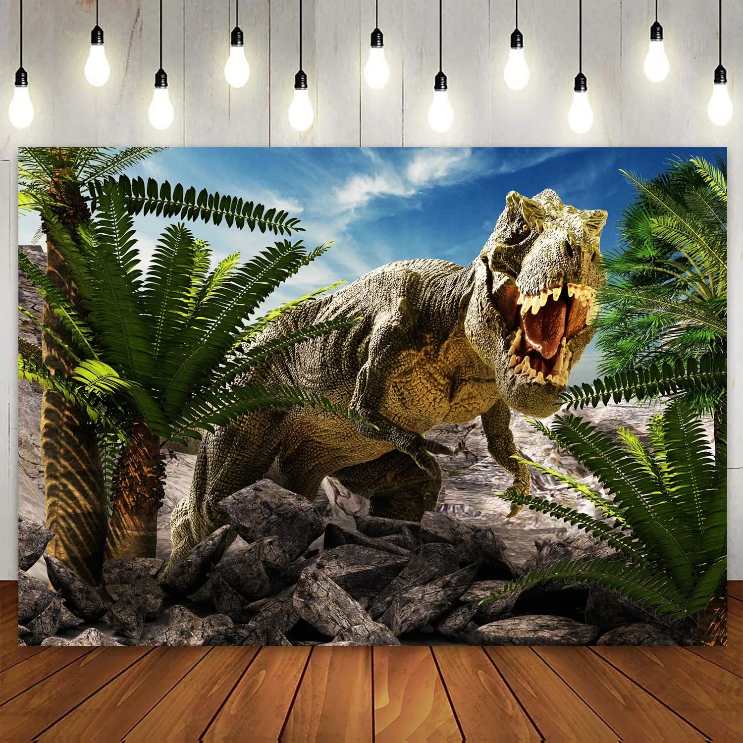 Jurassic Dinosaur World Tropical Jungle Photography Backdrop for Boy Baby Shower Birthday Party Decoration Banner Background