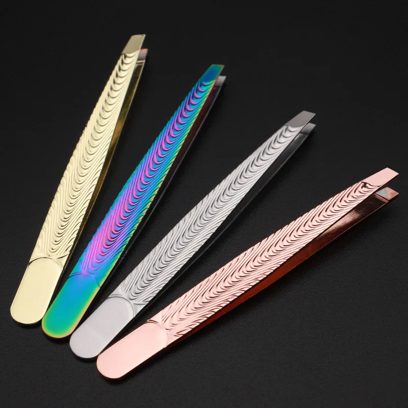 Women Professional Eyebrow Tweezer Trimmer Men Beard Eyelash Brow Stainless Hair Removal Clip Plucker For Face Lash Makeup Tools