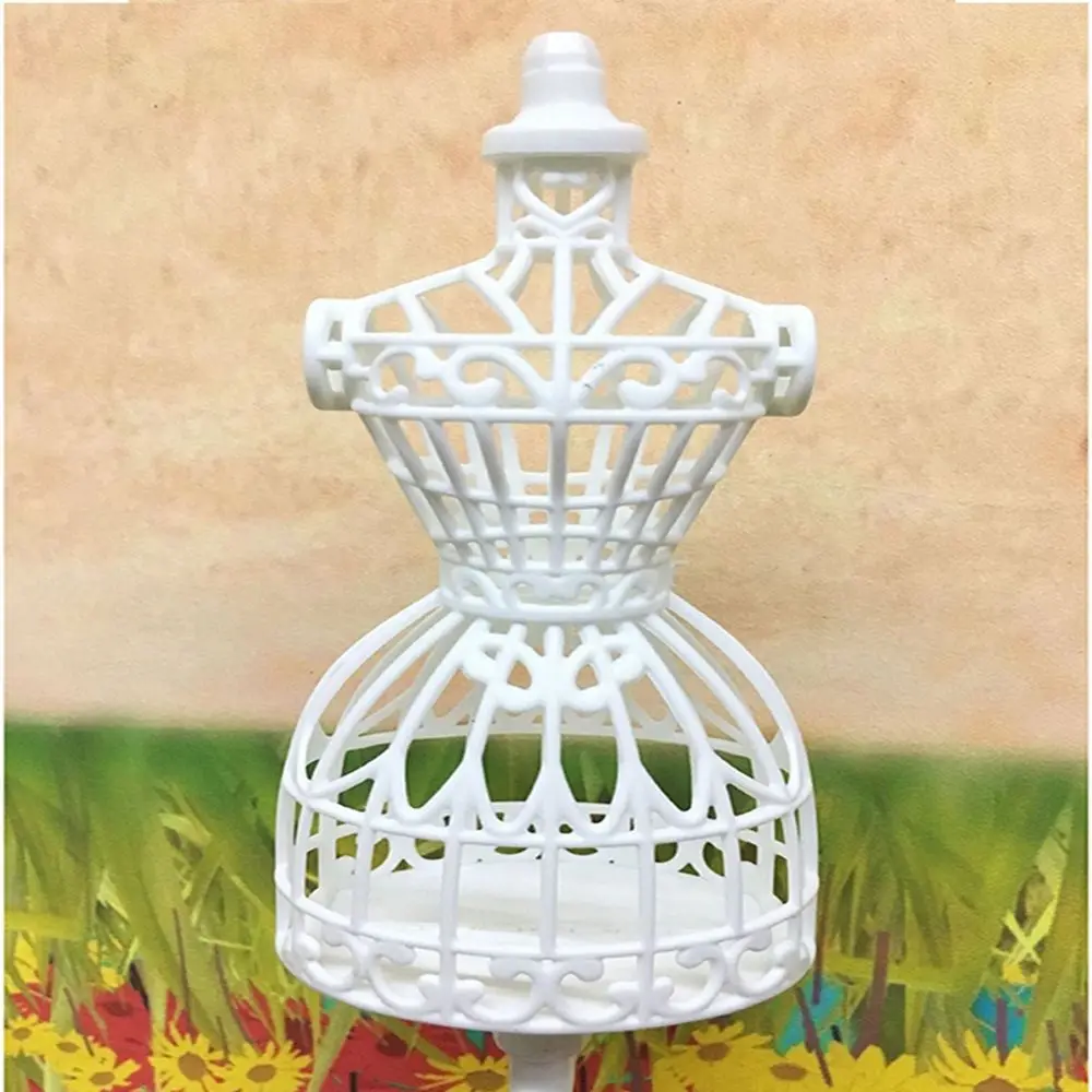 High Quality Gown Dress Clothes Girls Gift White Display Rack Model Holder Stand Dollhouse Accessories Doll Mannequin Holders