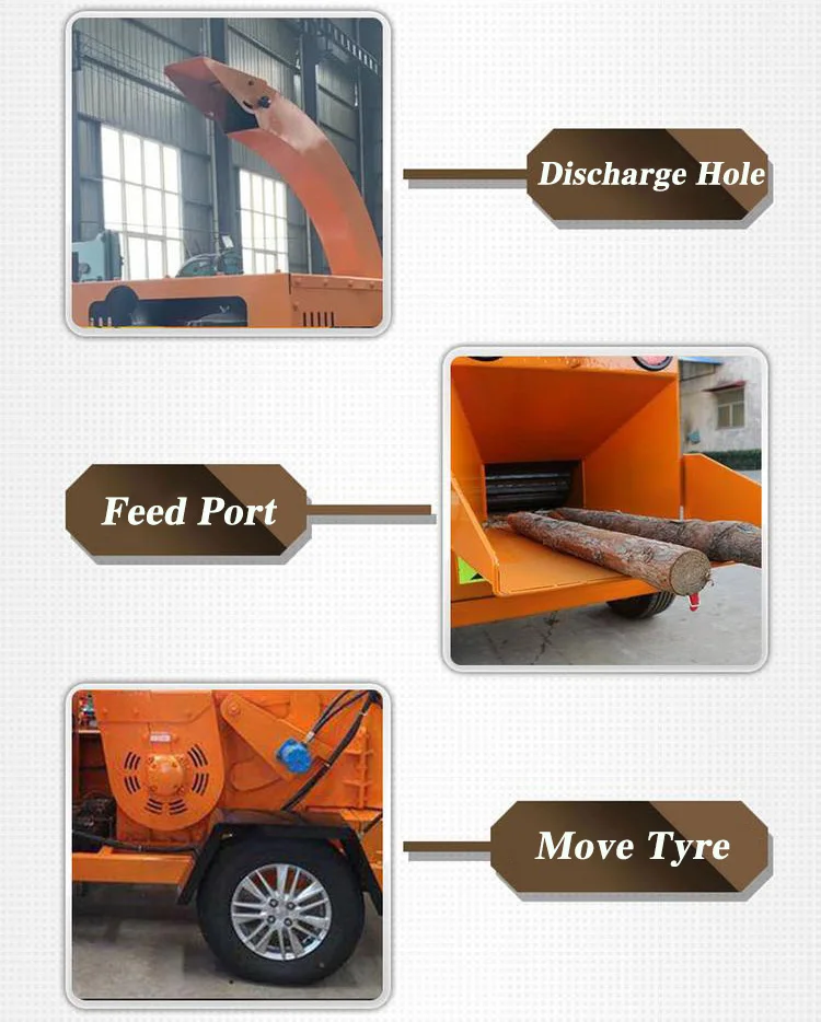 202510Ton Trattore a benzina Macchine forestali Legna da ardere Compensato Grande cippatrice per legno