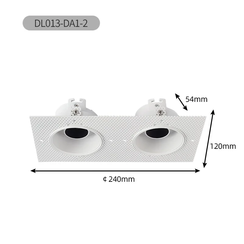 Gu10/mr16 Lamphouder Basis Verzonken Led Trimless Plafond Downlight Beugel Spotlight Dubbele Kop Montageframe Socket - afbeelding 1