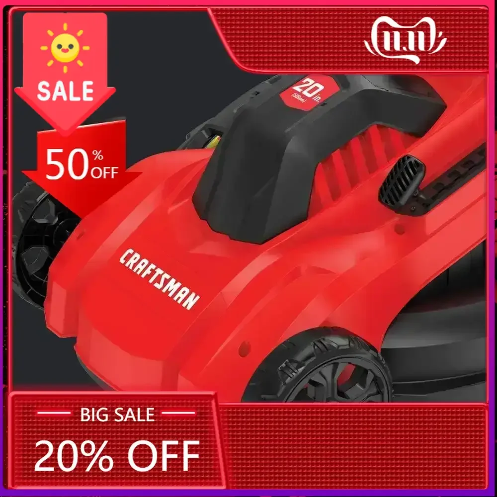 

Bestseller20-Inch Corded Electric Lawn Mower, 13-Ah Battery, Red