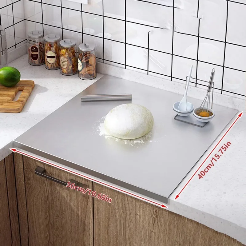 Stainless Steel Cutting Board, Solid Metal Food Prep Mat For Fruit Vegetable Cutting Kitchen Countertop Work