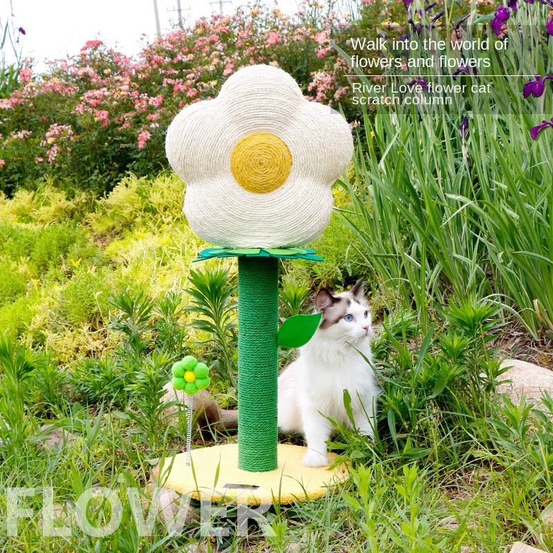 

Flower Cat Claw Board Sisal Claw Board Sharpener Jump Table Tease Cat Claw Post Cat Climb Pet Toys Pet Supplies