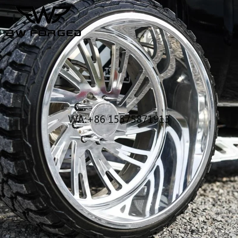 

26x14 26x16 24x12 24x14 Deep Lip Chrome Polished Forged Wheel for F150 Silverado1500 8x180 8x165.1 8x200 8x170 Super Duty