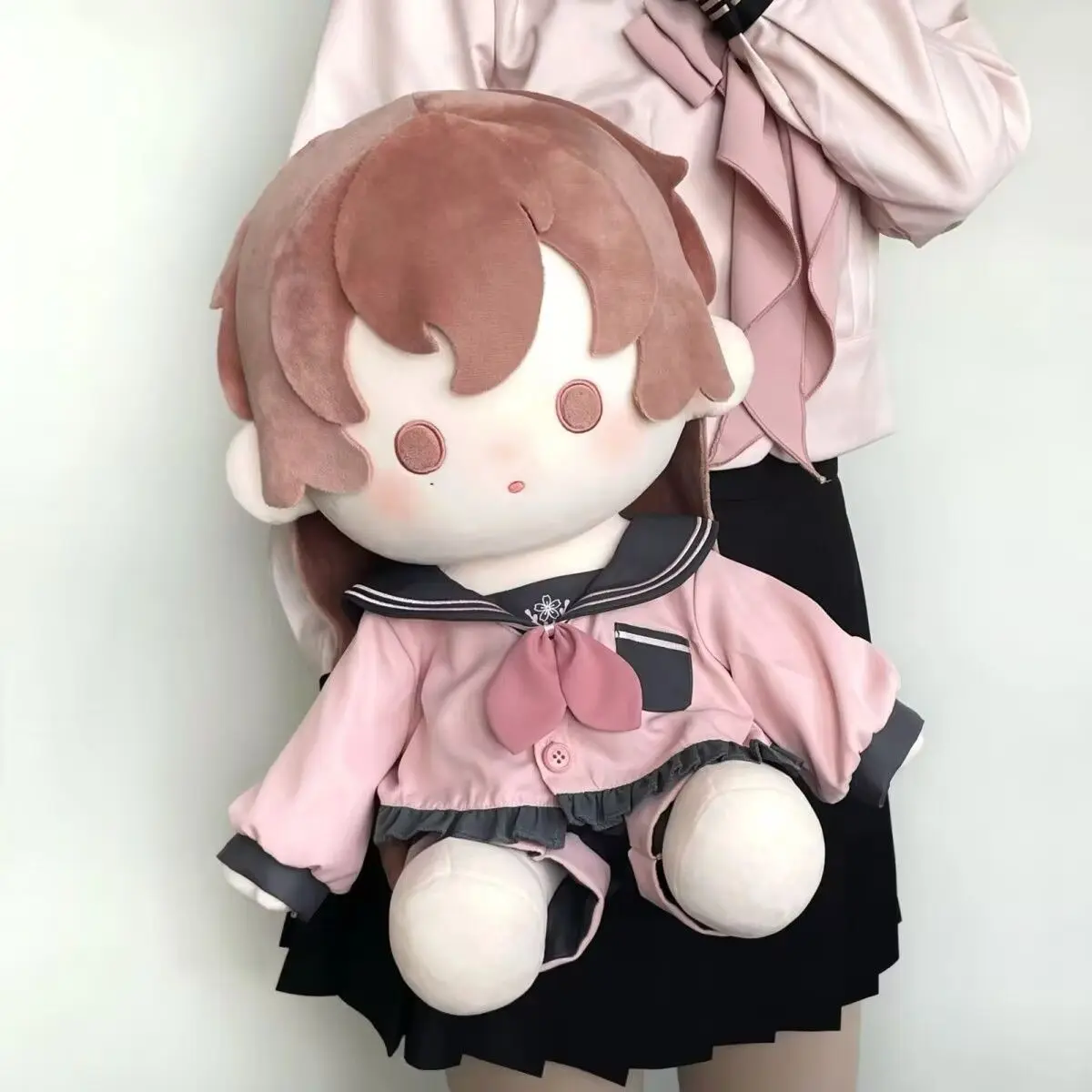 40cm Sitting Cotton Doll Clothes Sailor Suit Set, Cute Plush Doll Outfit, Anime Style Jacket Replacement Doll Costume