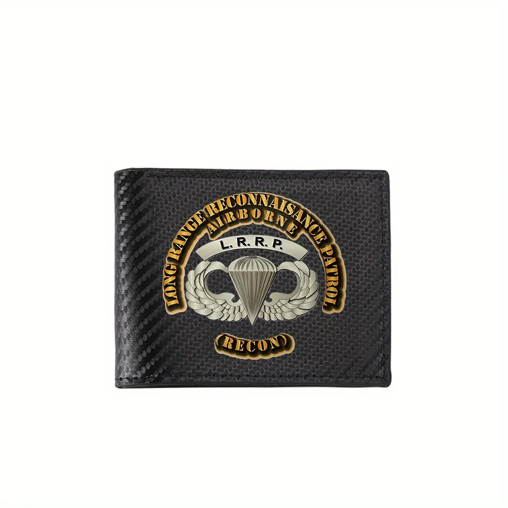 Wings parachute L.R.R.P. Reconnaissance Patrol Men's Wallets Simple Business Modern Stylish Printing Design Gifts For Father Boy