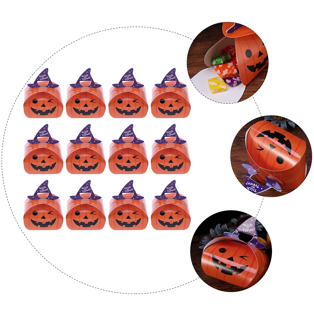 

12 Pcs Halloween Themed C y Boxes Paper Bags Lightweight Portable Kids Treats Party Favors Creative Designs Gifts Packaging