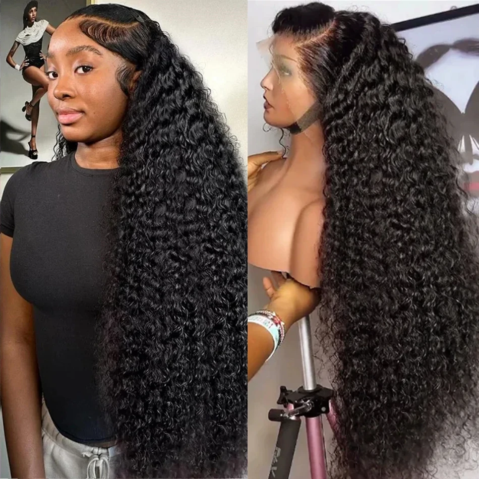 

Brazilian 30 36 Inches Deep Wave 13x4 13x6 HD Transparent Human Hair Wig 4x4 Glueless Curly Wave Lace Frontal Wigs for Women