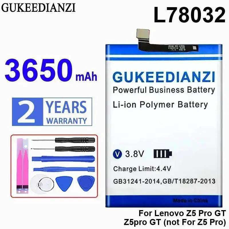 

Для Lenovo Z5 Pro GT не подходит для аккумулятора мобильного телефона L78032 с надежным питанием 3650 мАч