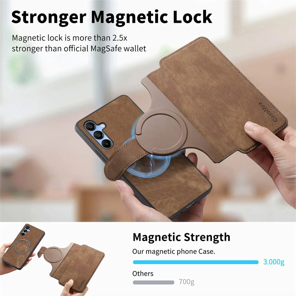 Odłączane etui magnetyczne 2w1 ze skóry do OPPO Realme 16 Pro Plus 14 13 12 11 5G, luksusowe etui portfelowe Funda Realme14 15 GT 8 Pro — zdjęcie produktu 5