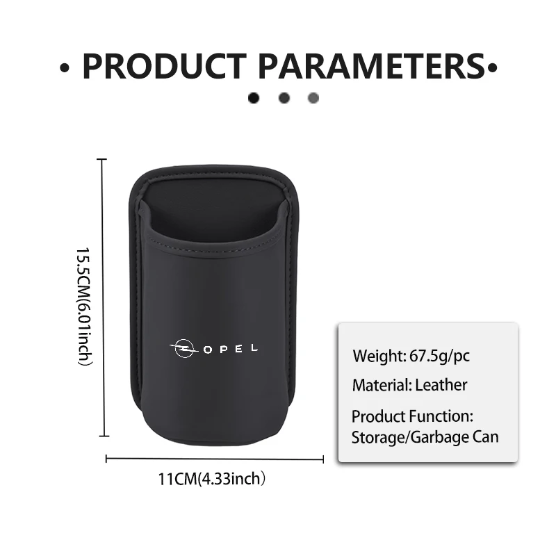 Leather Car Door Water Cup Holder Hang Drink Storage Box For Opel OPC Astra J H G K Insignia Corsa D B E Mokka Vectra B view 6