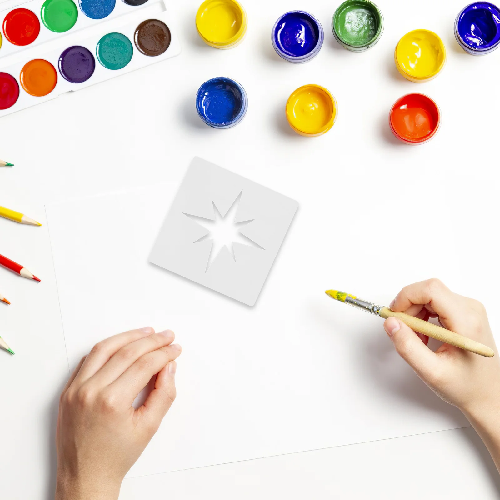 

8pcs Painting Templates: Reusable Star Stencils For Crafts Diy Wall Fabric Glass Art Projects Kids Drawing Tools Stencils For