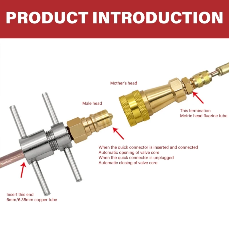 Fridge Refrigerants Refill Adapter Quick Coupling Accessory for Refrigerants