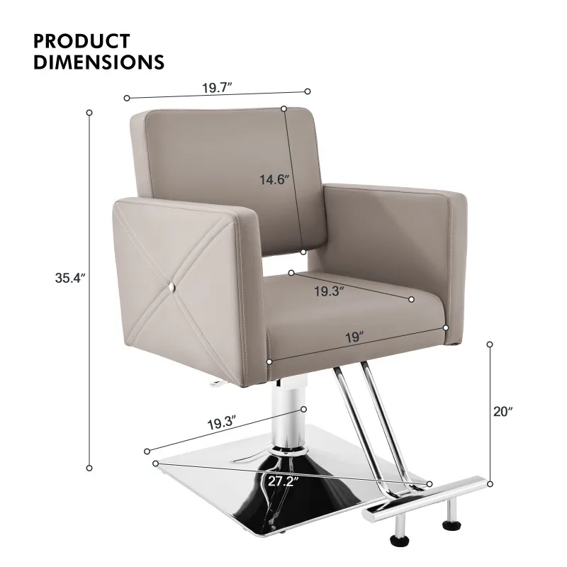 Gray Barber Chair Hydraulic Hair Styling Beauty Spa Salon Equipment