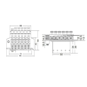 Wilkinson WODL1 مرخص 6 سلاسل جيتار كهربائي نظام قفل مزدوج جسر اهتزازات 42 مم R2 صامولة كروم فضي أعلى 8 مبيعات لجسر ويلكنسون - رقم 5