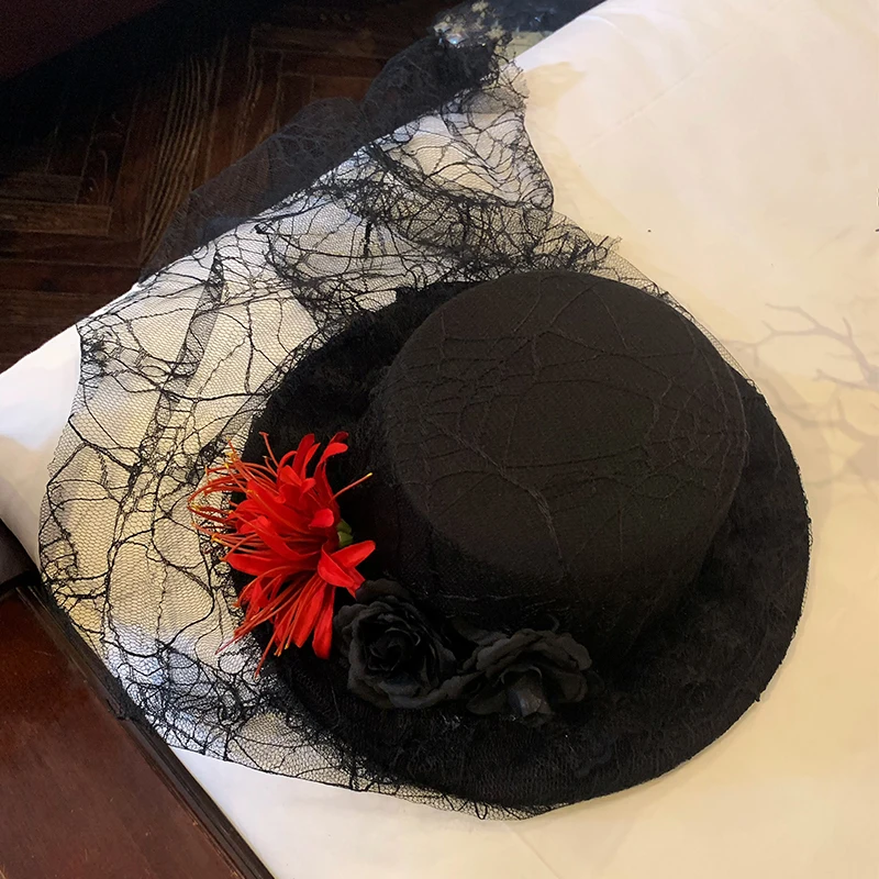 ヴィンテージコート手作りレースヴィンテージ包帯ウィザードハット大人ゴシックロリータコスプレ衣装ハロウィンパーティーの装飾 Fedoras キャップ