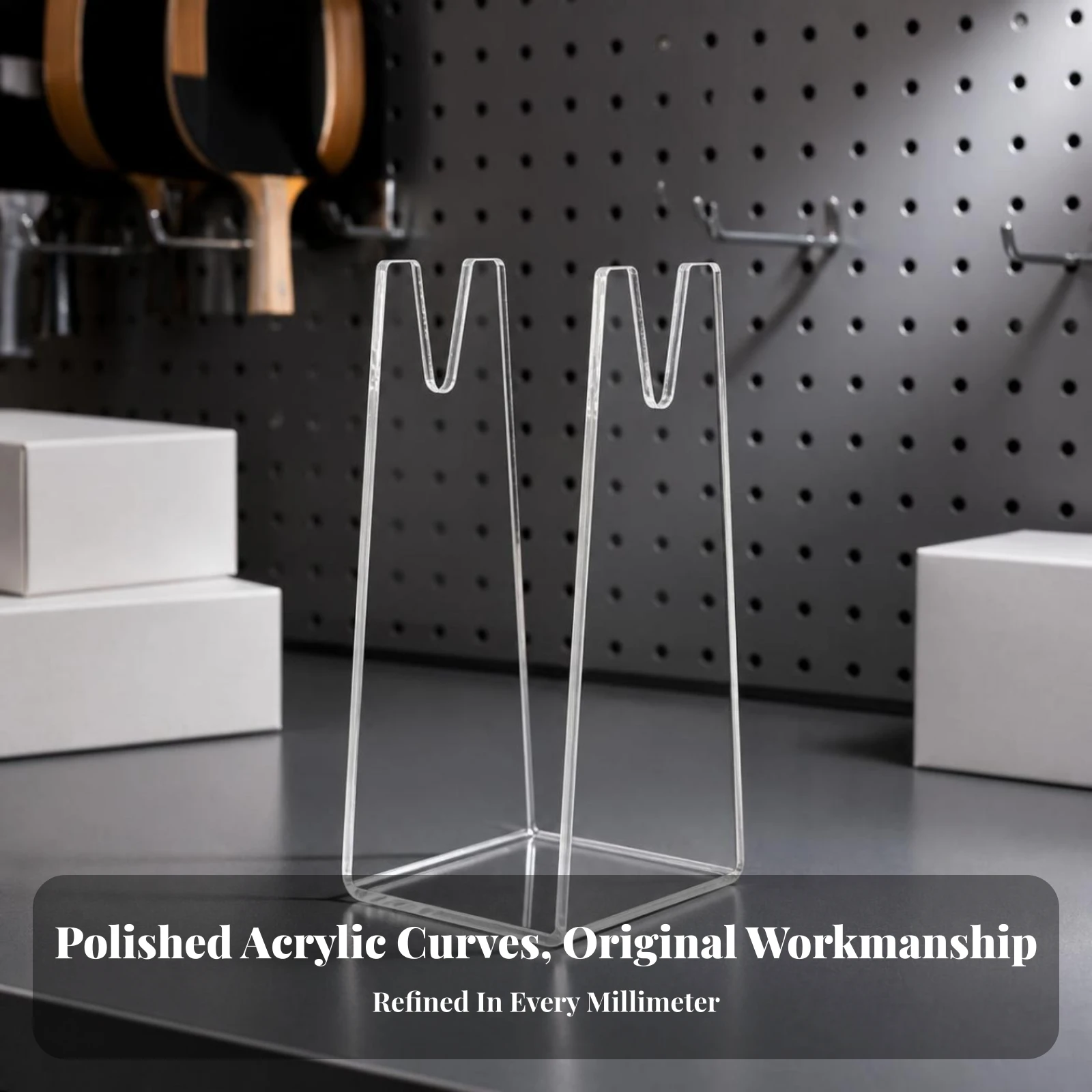 Table Tennis Paddle Display Stand Clear Table Tennis Paddle Holder Racket Holder Transparent Sports Organizer Compact