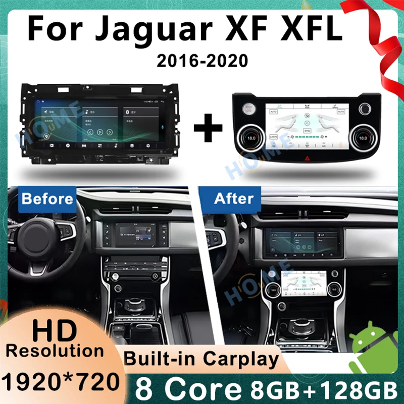 

Android 11 8+128G Car Radio Multimedia GPS Navigation Head Unit Stereo Receiver Screen Display For Jaguar XF XFL 2016-2020