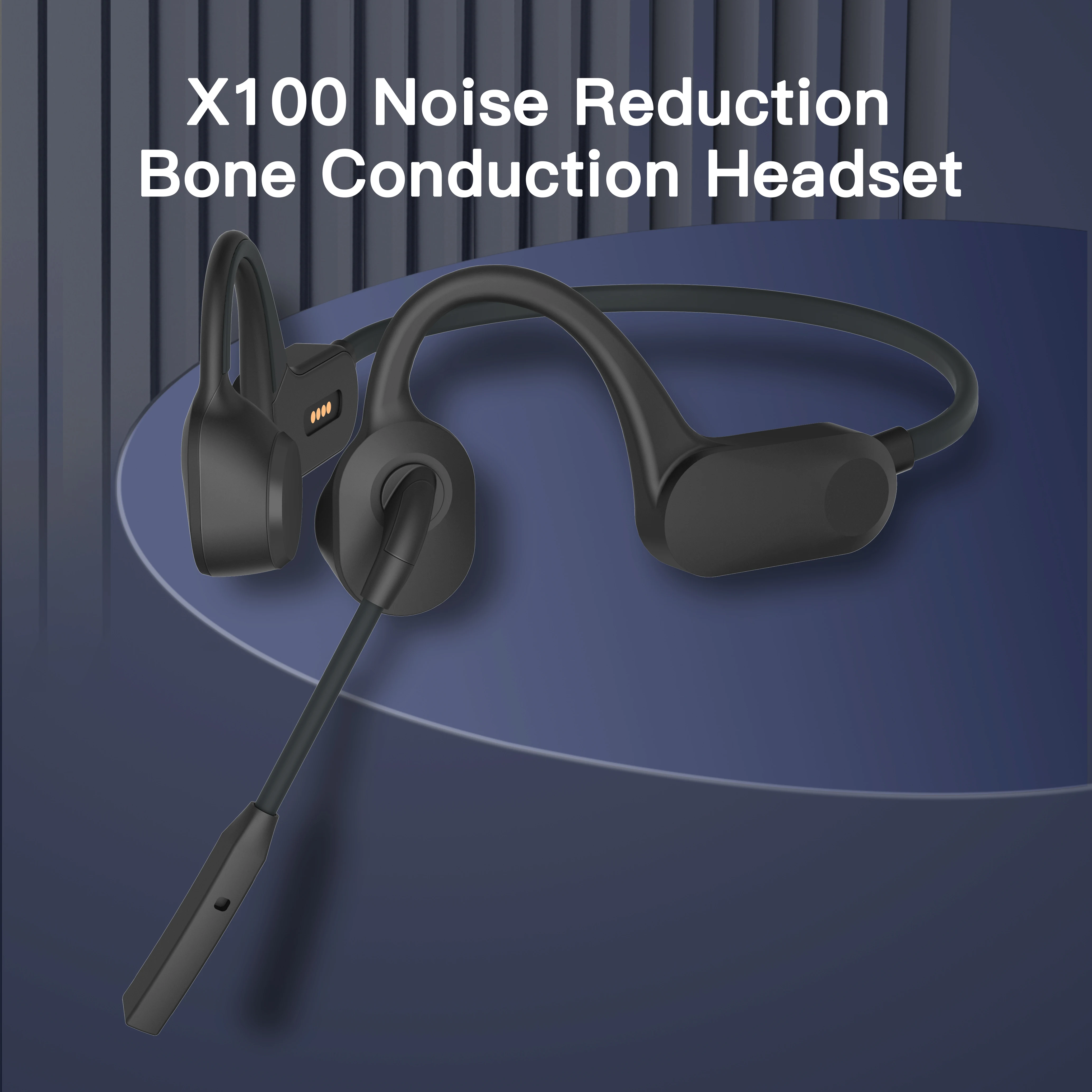 

x100 Bone Conduction Bluetooth Headset With 240° Rotatable Noise-Cancelling Boom Mic 8Gb Bone conduction business earphone