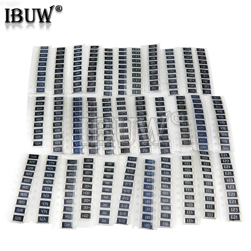 330PCS/lot 1 ohm-1M ohm Electronic Resistors 5% 2512 SMD Resistor Assorted kit set 10R 47R 100R 10K 470K 680K smd resistor pack