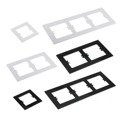 1-5Pc Switch Surround Plate Wall Panel Decoration Single/Dual/Three Gang Switch Socket Acrylic Plate White Black Frame DIY Parts
