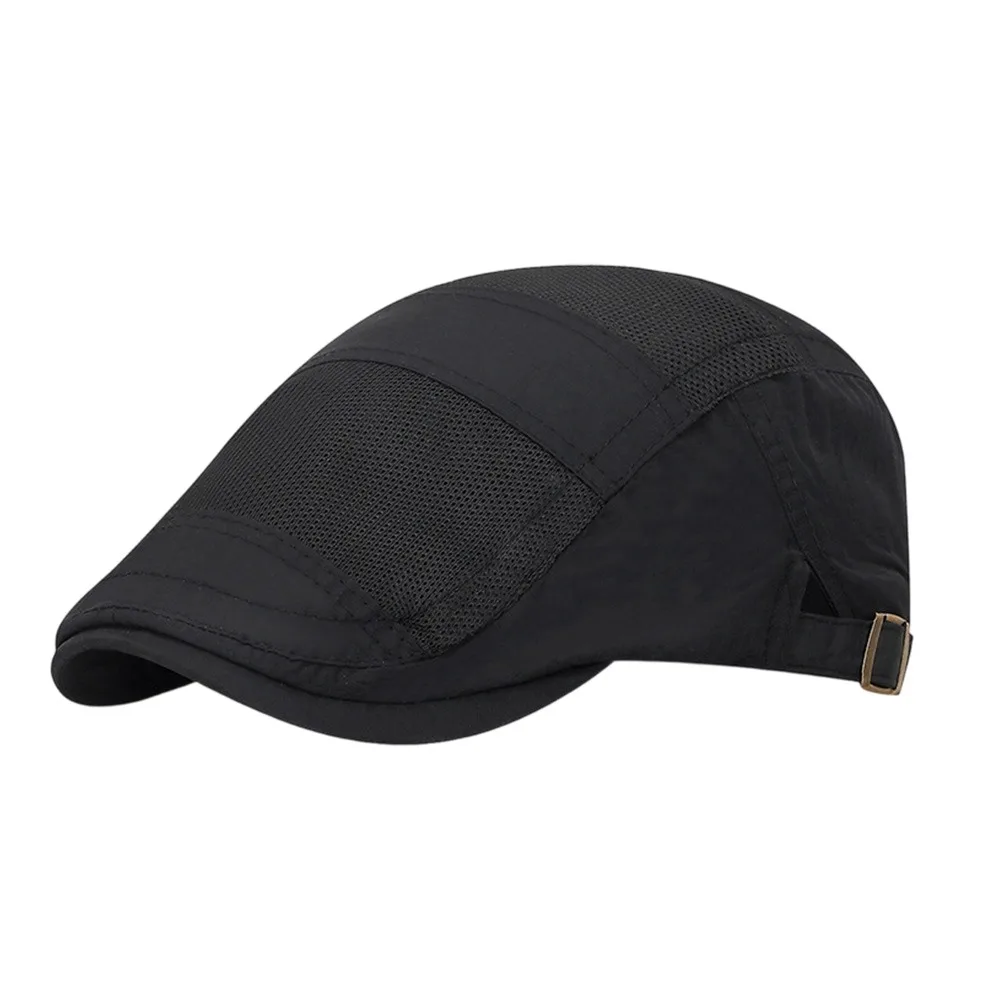 

Fashion Summer Beret Hat Quick-drying Mesh Breathable Sun Cap Casual Adjustable Cabbie Hat Driving