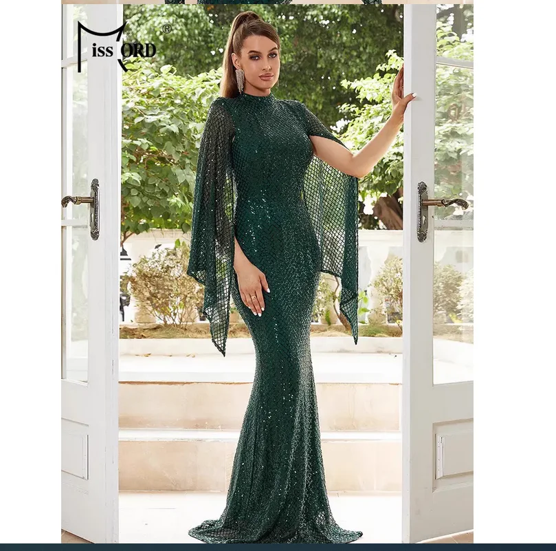 Robe de Soirée Longue en Forme de Sirène à Paillettes, Tenue de Bal