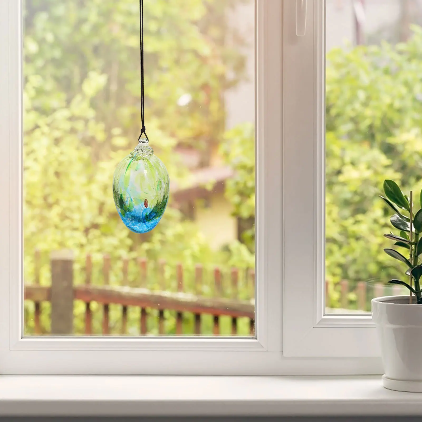 

Hand Painted Stained Crystal Easter Egg Ornaments Hollow Pastel Crystal Egg Pendants Holiday Spring Christmas Tree Hanging