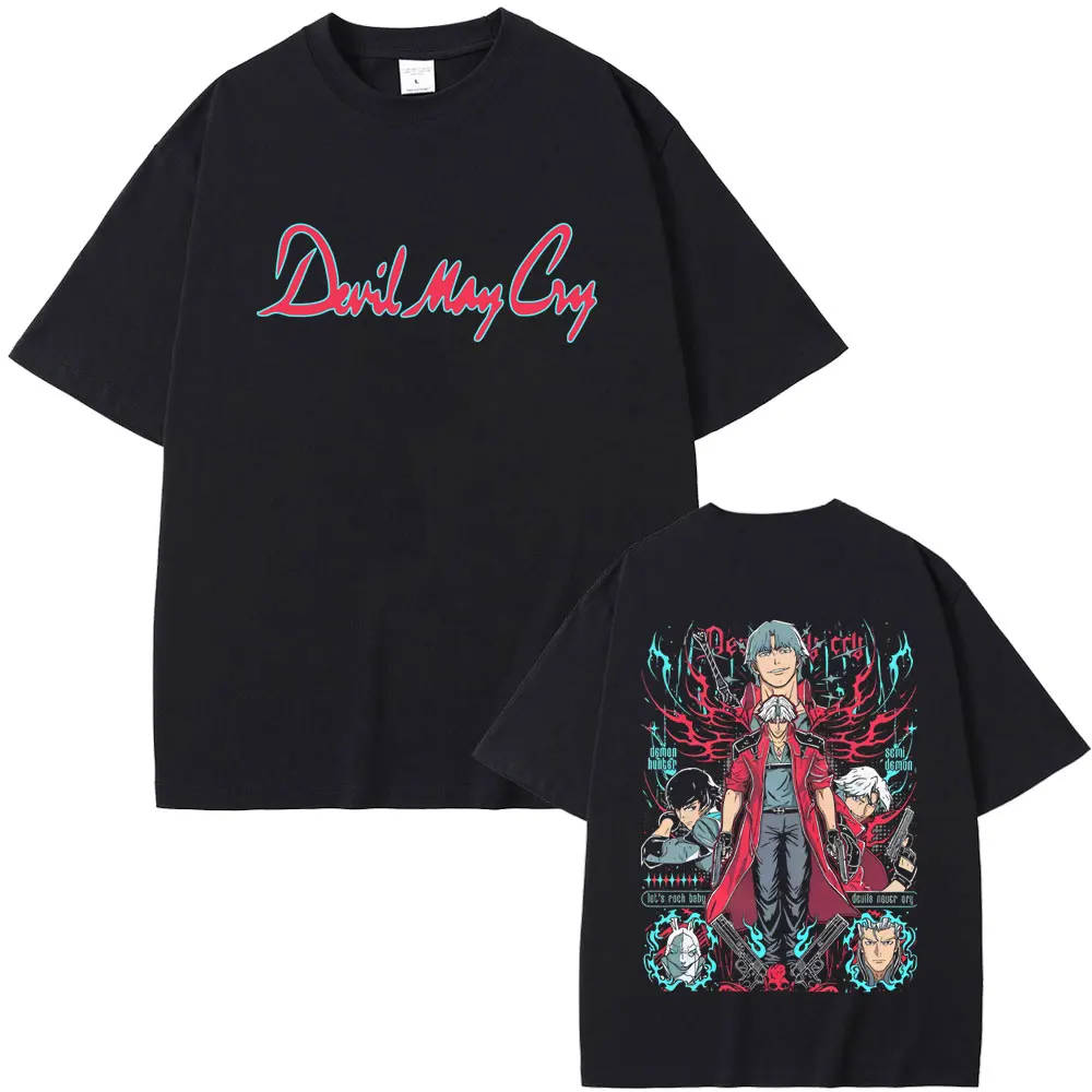 

Anime Devil May Cry Son of Sparda Dante Graphic T Shirt Men Women Casual Cotton Vintage T-shirt Male Oversized Short Sleeve Tees