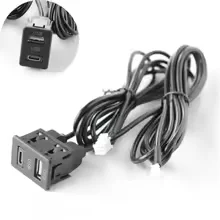 لما بعد البيع الوسائط المتعددة رئيس وحدة 4 6 دبوس سيارة داش جبل المزدوج مقبس USB ميناء لوحة واجهة تمديد 145 سنتيمتر مهائي كابلات