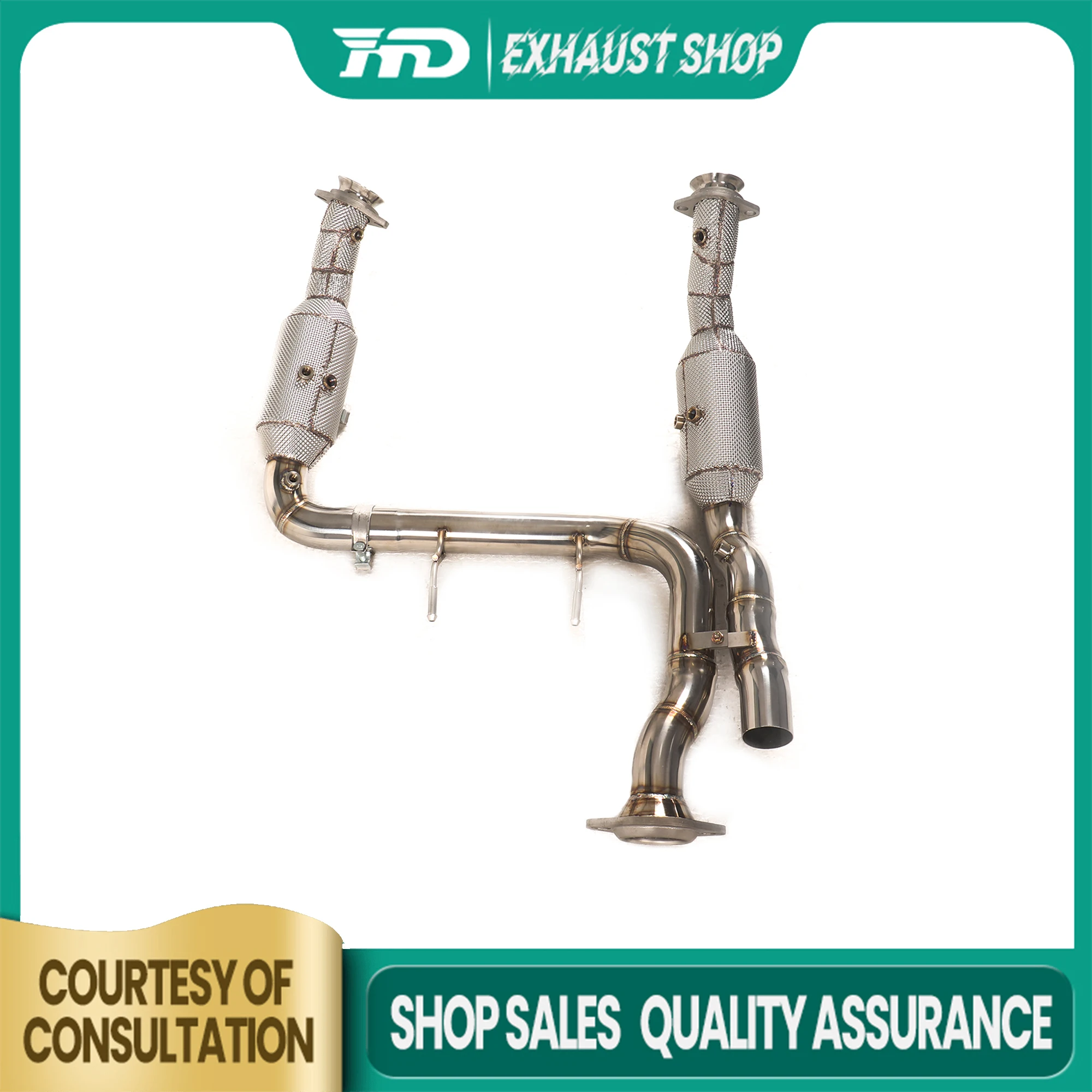 

High Quality Downpipe for Ford Raptor 2023 Stainless Steel Exhaust System Heat Shield High Flow Performance HMD